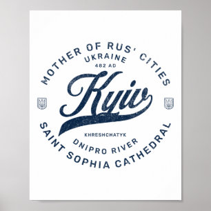 Póster Kiev Ucrania Retro 