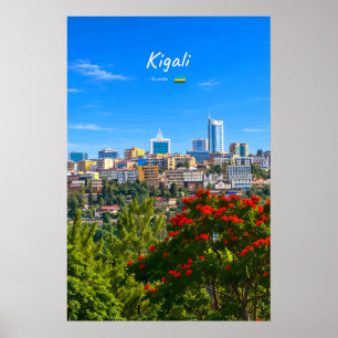 Póster Kigali, Ruanda - Horizonte de Ciudad Moderna
