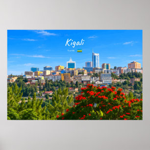 Póster Kigali, Ruanda - Paisaje urbano moderno