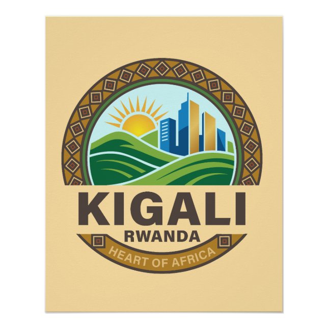 Póster Kigali Rwanda Africa (Anverso)