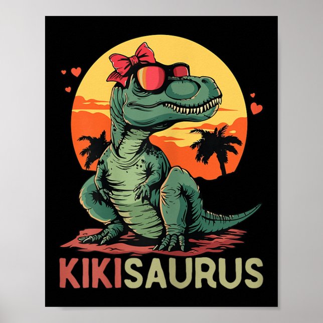 Póster Kikisaurus Dino Dinosaur Kiki-saurus T-rex Mother' (Frente)