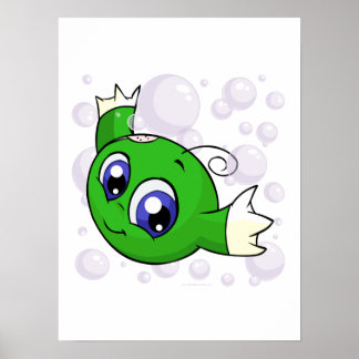 Póster Kiko verde nadando por el lago Kiko