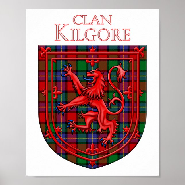 Póster Kilgore Tartan Scottish Plaid Lion Rampant (Frente)