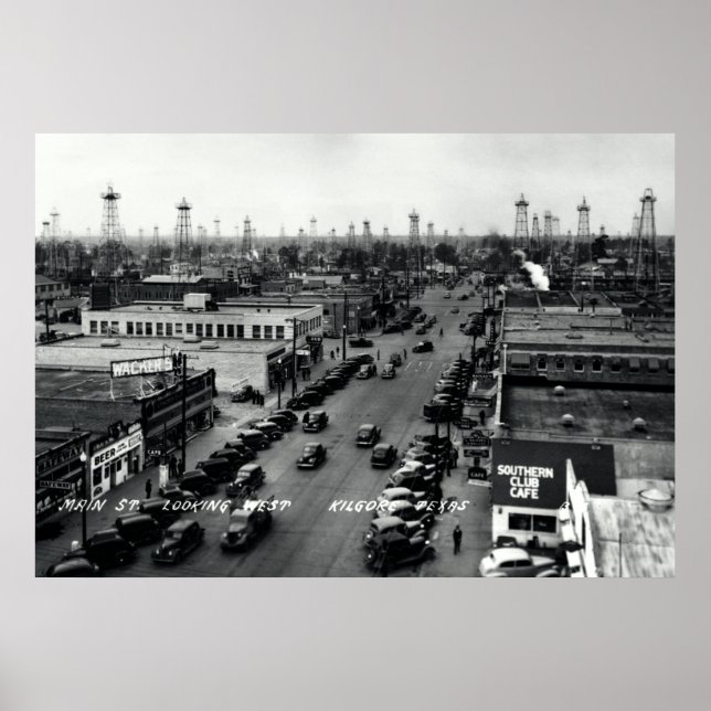 Póster KILGORE TEXAS OIL FIELD c. 1938 (Frente)