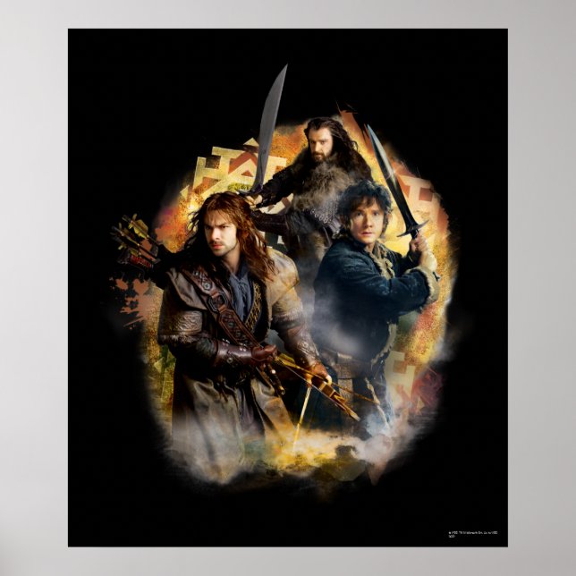 Póster Kili, BILBO BAGGINS™ y THORIN OAKENSHIELD™ Art (Frente)