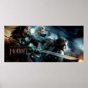 Póster Kili, Fili, y carga de THORIN OAKENSHIELD™ a la