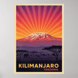 Póster Kilimanjaro Tanzania V04