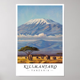 Póster Kilimanjaro Tanzania Wall Art, African Mountain