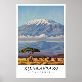 Póster Kilimanjaro Tanzania Wall Art, African Mountain