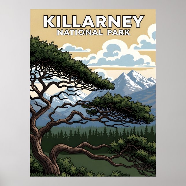 Póster Killarney national park vintage travel (Frente)
