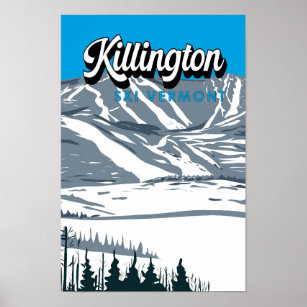 Póster Killington Ski Area Winter Vermont Vintage