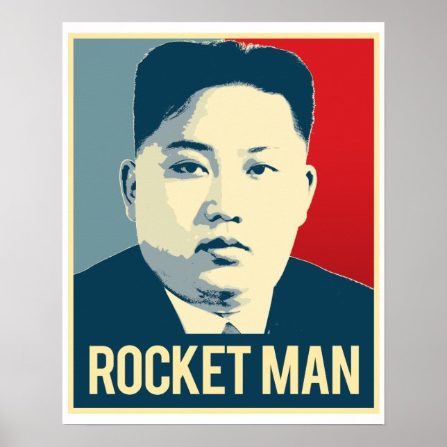 Póster Kim Jong Un - Cohete Man - Propaganda Poster - (Frente)