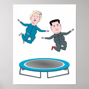 Póster Kim Jong Un y el presidente Trump