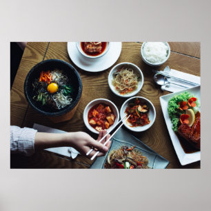 Póster Kimchi, comida coreana fermentada