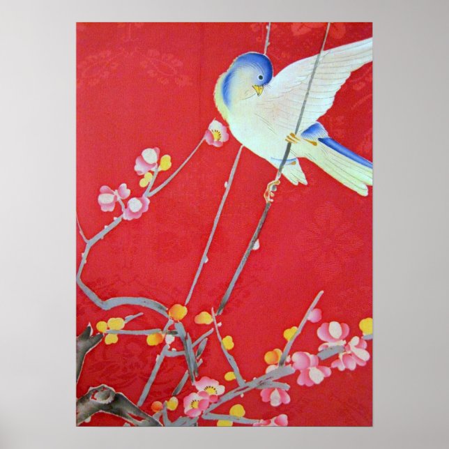 Póster KIMONO Textil Japonés, Bluebird (Frente)