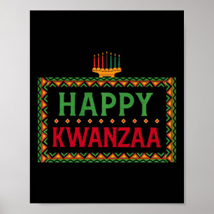 Póster Kinara Siete Velas Principios de Kwanzaa Feliz K