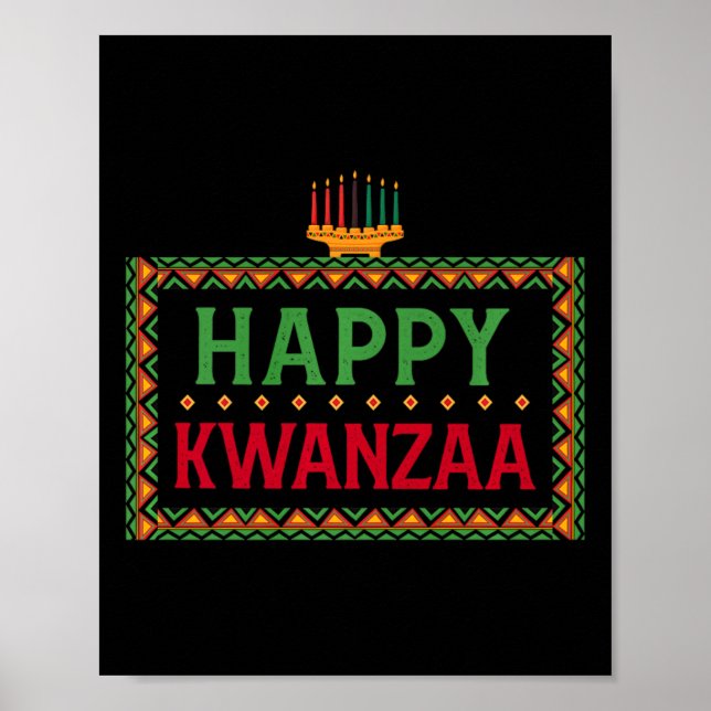 Póster Kinara Siete Velas Principios de Kwanzaa Feliz K (Frente)