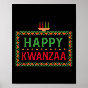 Póster Kinara Siete Velas Principios de Kwanzaa Feliz K