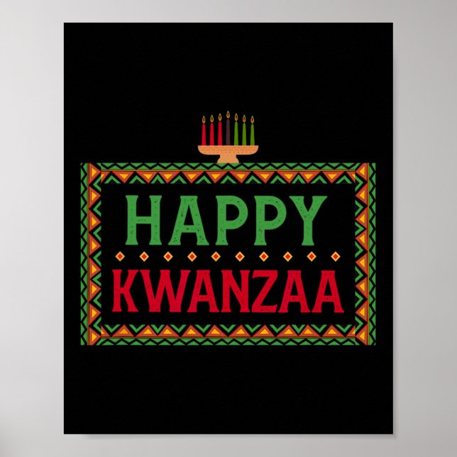 Póster Kinara Siete Velas Principios de Kwanzaa Feliz K (Frente)