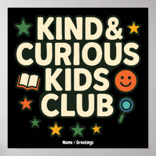 Póster Kind & Curious Kids Club Mentalidad de Crecimiento