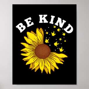 Póster Kind Sunflower Asl Deaf