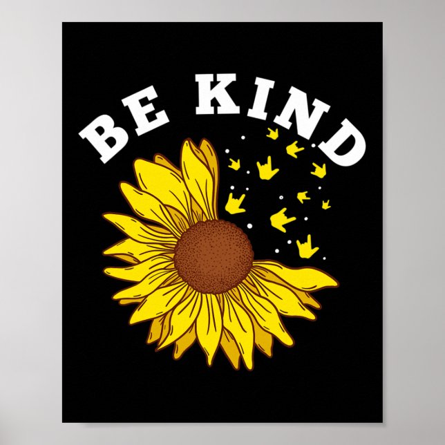 Póster Kind Sunflower Asl Deaf (Frente)