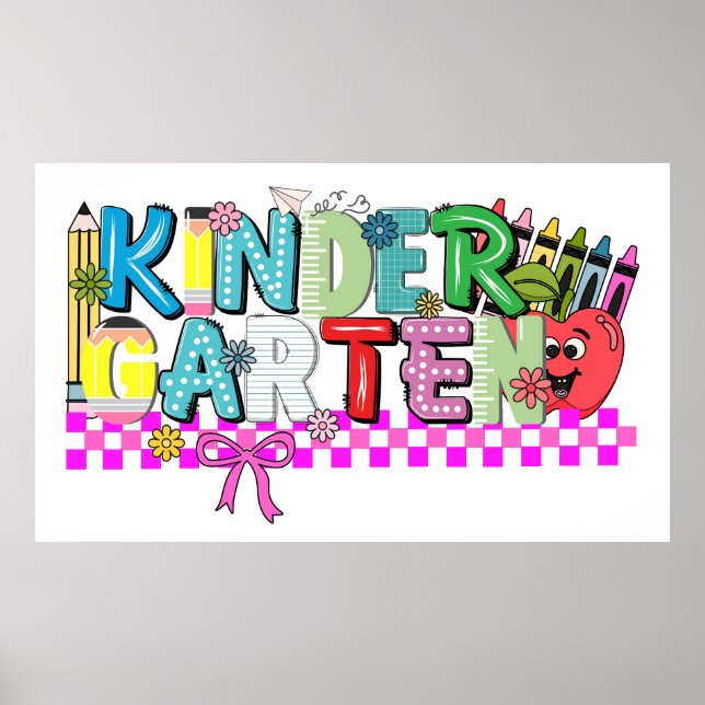 Póster Kindergarten Fun & Learning – Whimsical (Frente)