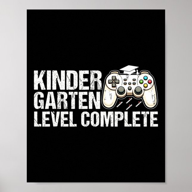 Póster Kindergarten Level Complete Graduation 2025 Gamer  (Frente)