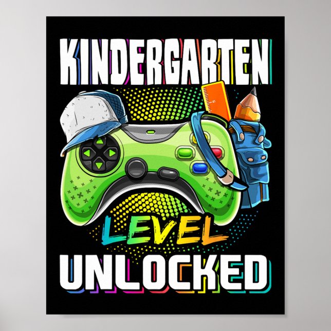 Póster Kindergarten Level Unlocked Video Game Ck To Schoo (Frente)