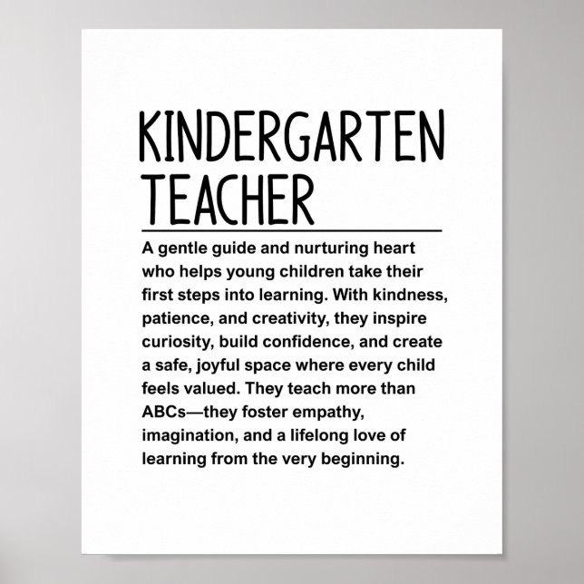 Póster Kindergarten teacher (Frente)