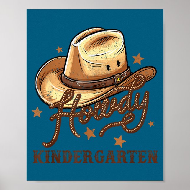 Póster Kindergarten Teacher Rodeo Cowboy Western Howdy Ki (Frente)