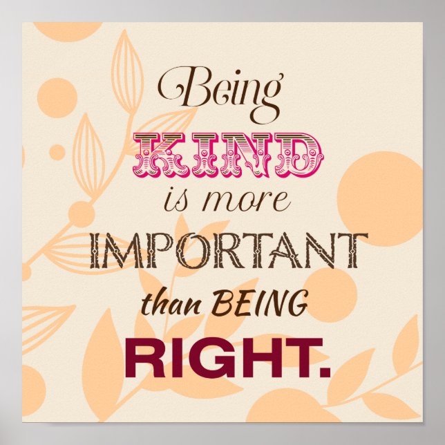 Póster Kindness and Forgiveness Inspirational Quotes (Frente)