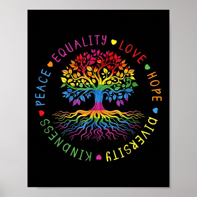 Póster Kindness Peace Equality Love Hope Diversity Human  (Frente)