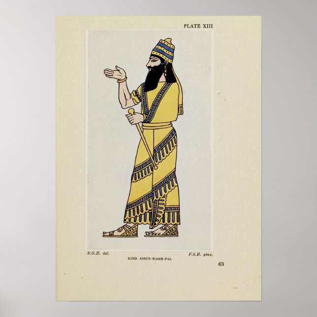 Póster King Assur-Nasir-Pal Ancient Assyrian Costume  (Frente)