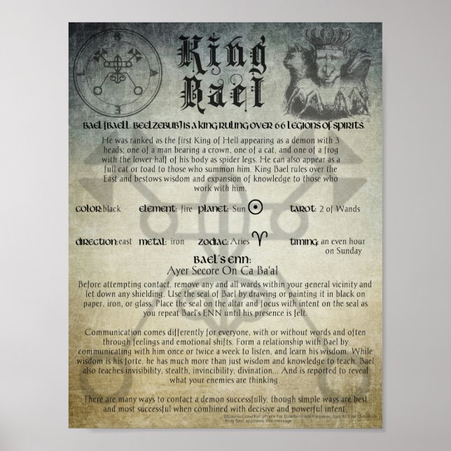 Póster King Bael Goetia (Frente)