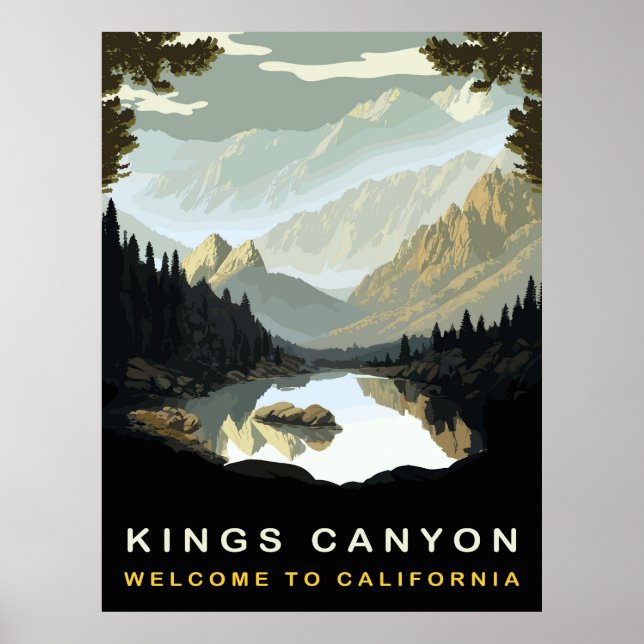 Póster King Canyon, California, Viajes de época (Frente)
