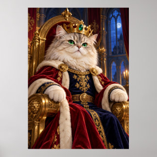 Póster King Cat Royal Portrait Fantasy Art Poster
