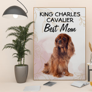 Póster King Charles Cavalier Mejor Mamá