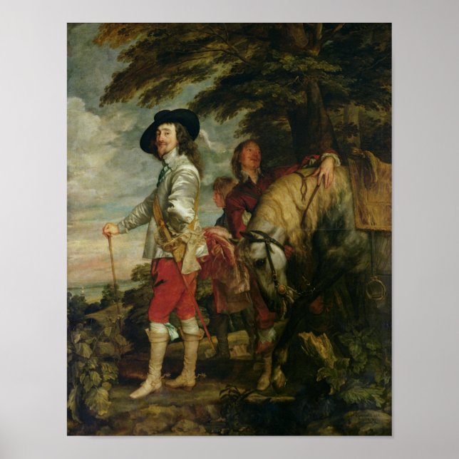 Póster King Charles I de Inglaterra out Hunting, c.1635 (Frente)