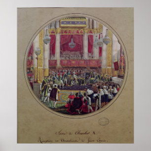 Póster King Charles X  receiving the Knights