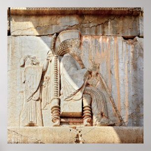 Póster King Darius I. Bas-relief, Persepolis, Irán