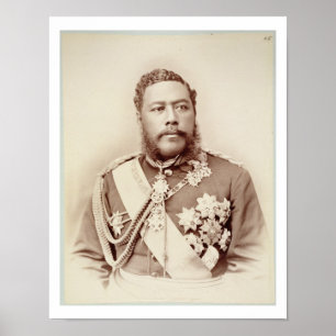 Póster King Kalakaua (1836-91), finales del c19 (foto sep