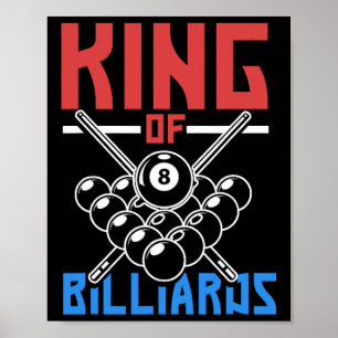 Póster King Of Billiards Snooker Pool Billiards Rack Cuac
