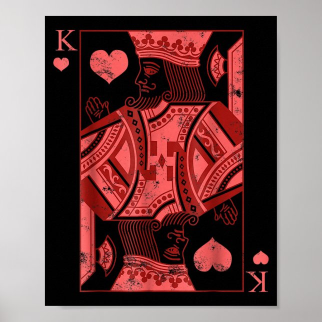 Póster King Of Hearts Valentines Day Cool V-day Couple Ma (Frente)