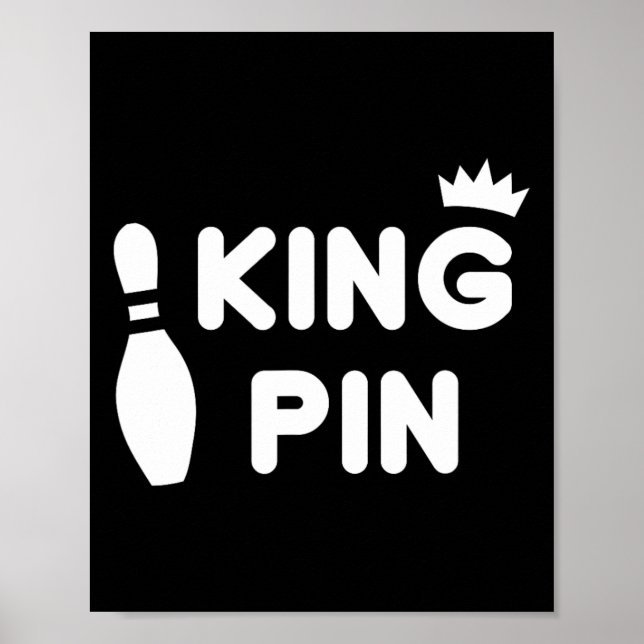 Póster King Pin Bowling Divertida Cute Couples Bowler Lea (Frente)