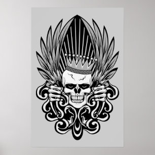 Póster King Skull gótico
