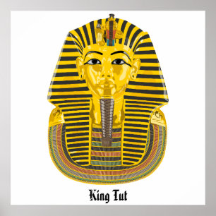 Póster King Tut, ilustracion de tumbas egipcio
