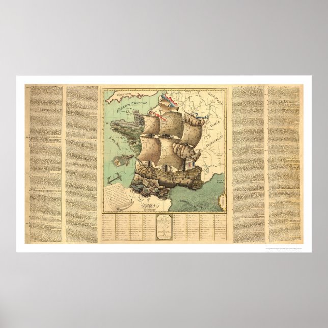 Póster Kingdom of France as a Sailing Ship 1796 (Frente)