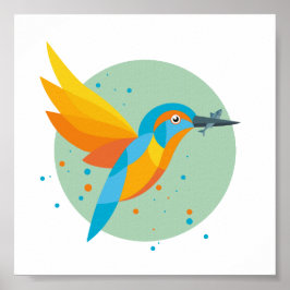 Póster Kingfisher ilustrado