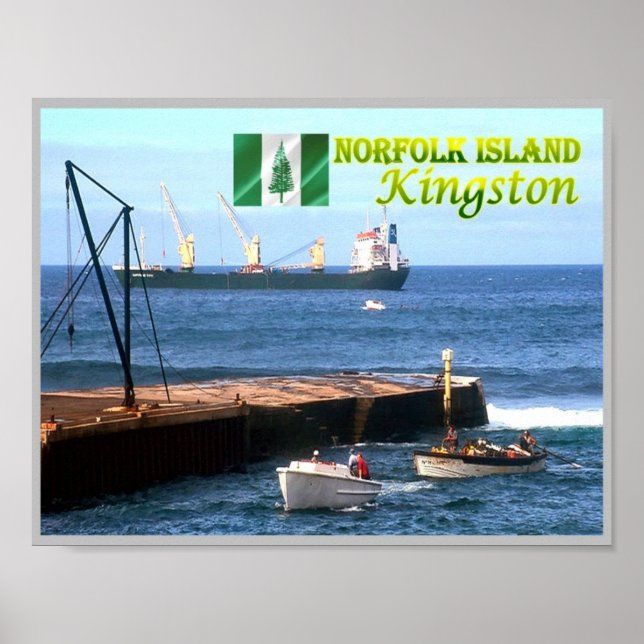 Póster Kingston - Isla Norfolk - Vista al mar - (Frente)